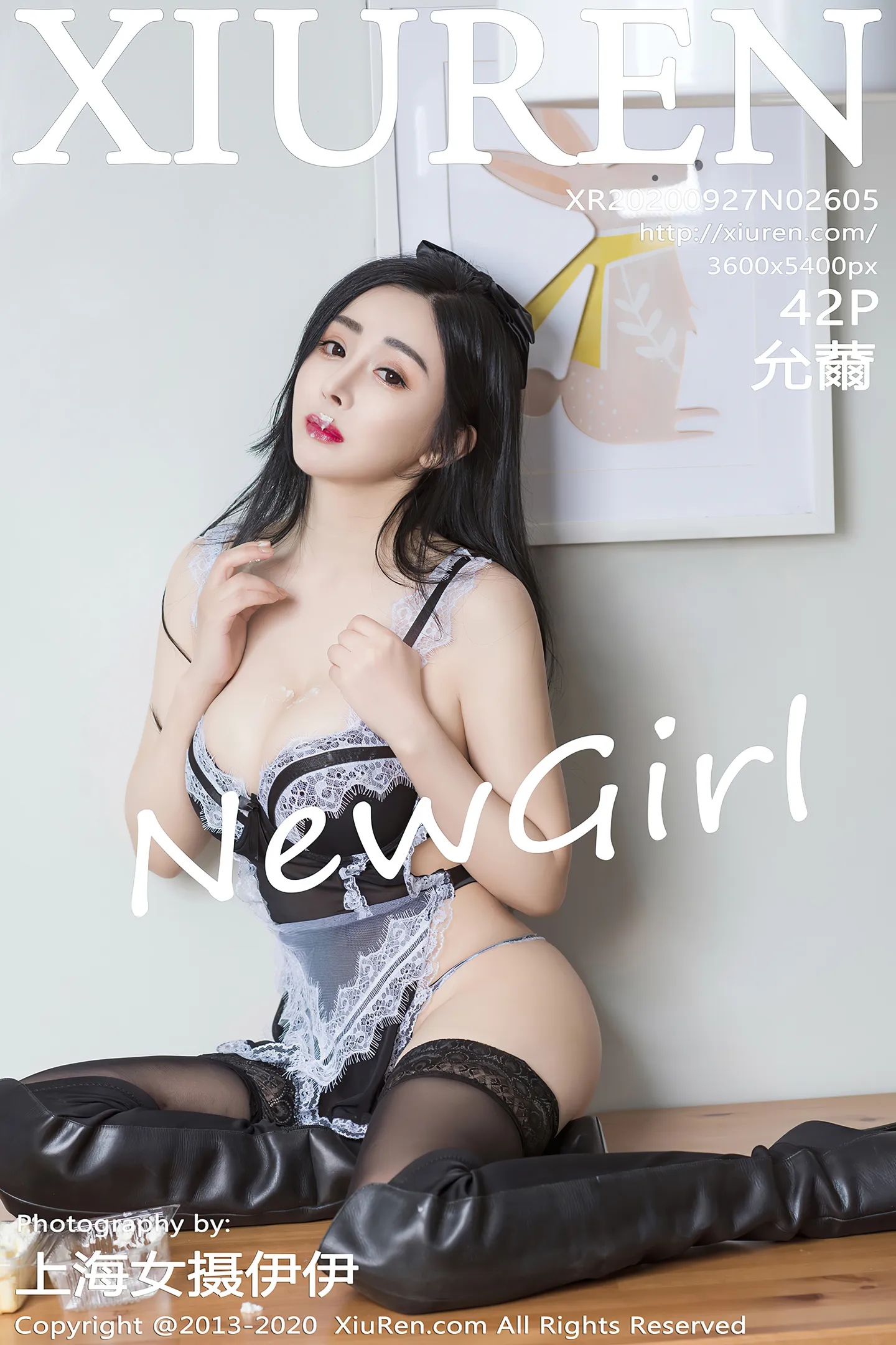 [XiuRen秀人网]No.2605_新人嫩模允薾私房性感黑色情趣内衣配黑丝袜秀完美身材诱惑写真42P-秀人网 - XiuRen.Space